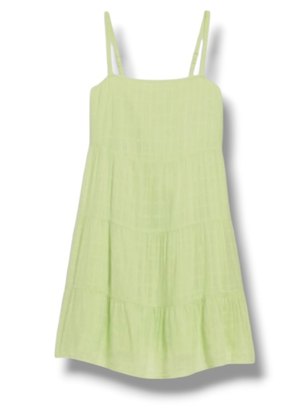 Old Navy Women’s Sleeveless Tiered Dobby Swing Dress Citron Lime Summer Babydoll